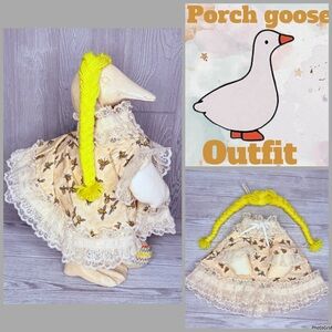 vintage hand made porch goose outfit / clothes costume braids / dress outfit